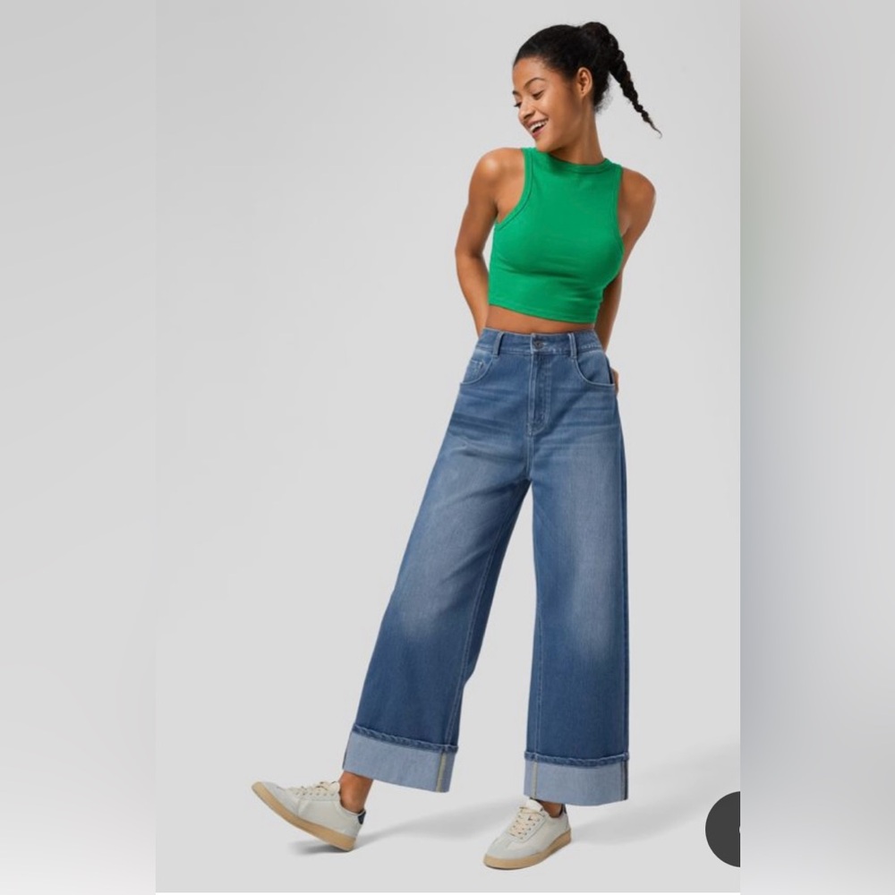 Halara cuff Wide-Leg Jeans